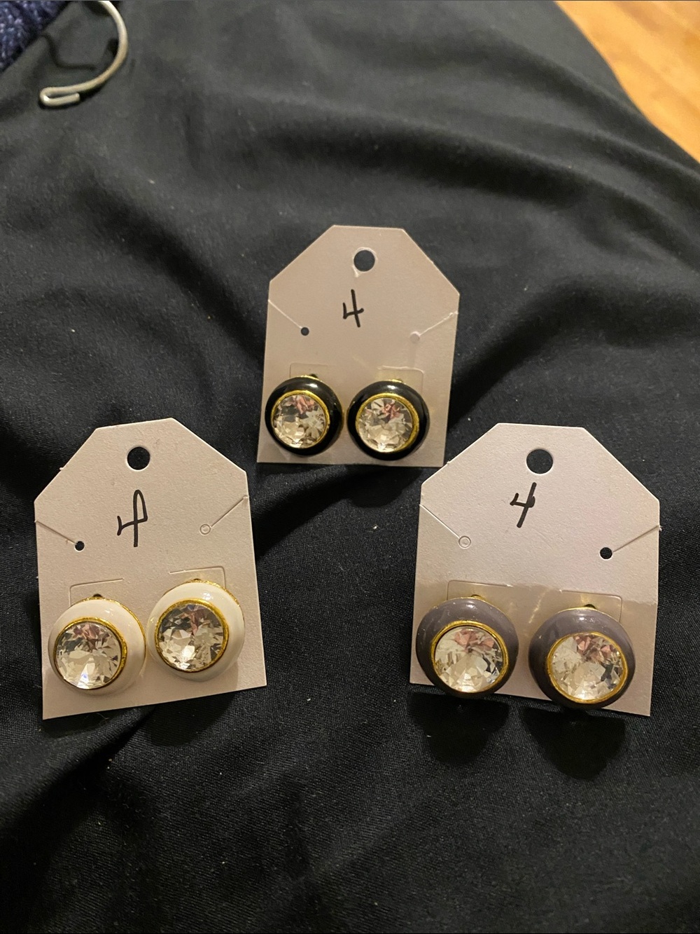 Crystal Round Stud Earrings - Multiple Color Options